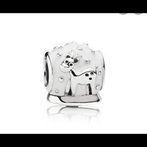 White Snowglobe Pandora Charm